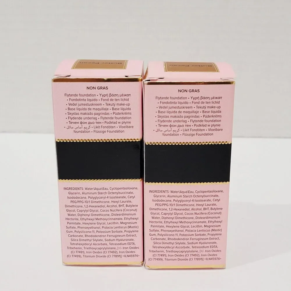Too Faced Born This Way BUTTER PECAN Undetectable Foundation 1.0 Fl Oz Lot of 2